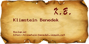 Klimstein Benedek névjegykártya