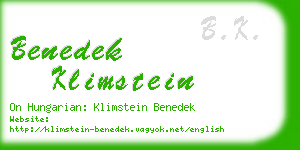 benedek klimstein business card